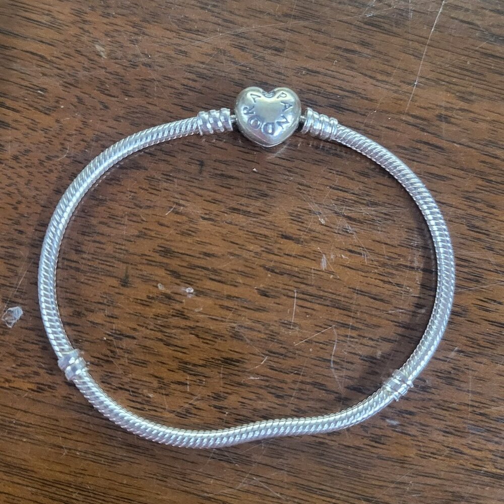 Pandora Heart Charm Bracelet - 7" long